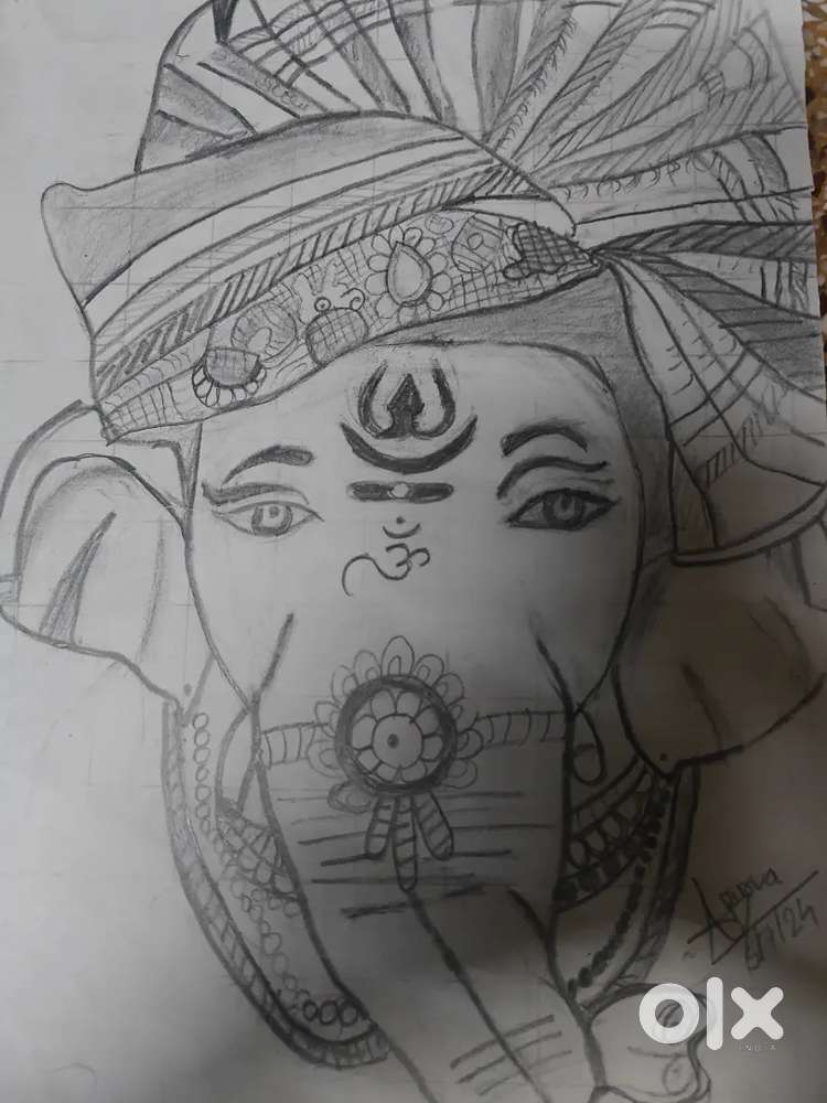 Ganpati bappa drawing sketch by artist