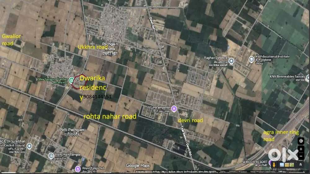 140gaj plot, 2 side facing, 2side road of 6.7m, dwarka residency, agra