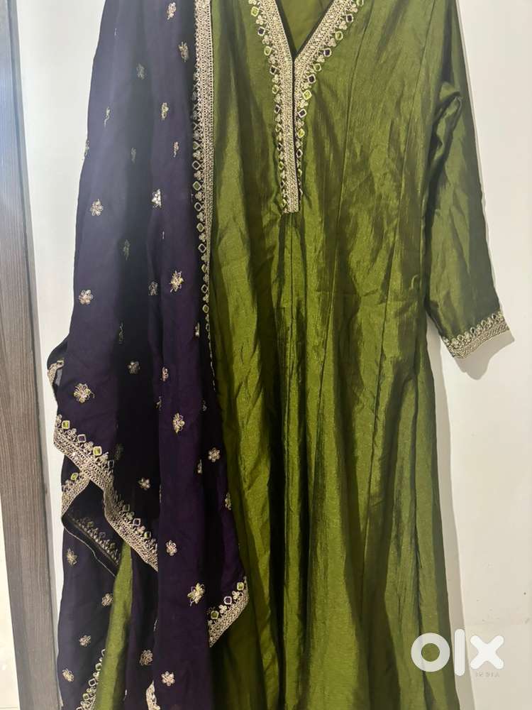Green and purple Anarkali