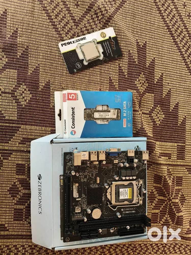 Motherboard set with processor and m.2 sata