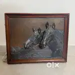 Antique frames and hanging lamps