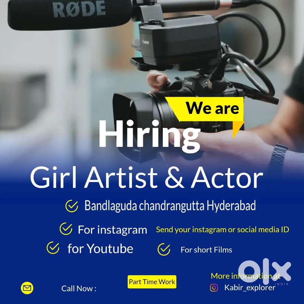 Wanted Girl Artist & Actors for instagram or youtube channel