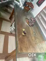Dining table with glass top and 4 chairs