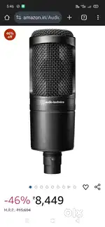 Microphone Studio recording mic At2020 Studio mics