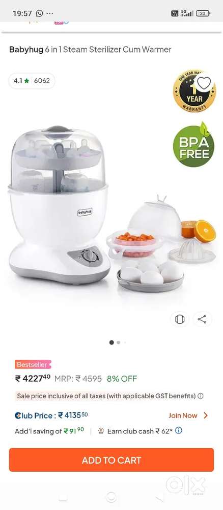 Babyhug Sterlizer for kids