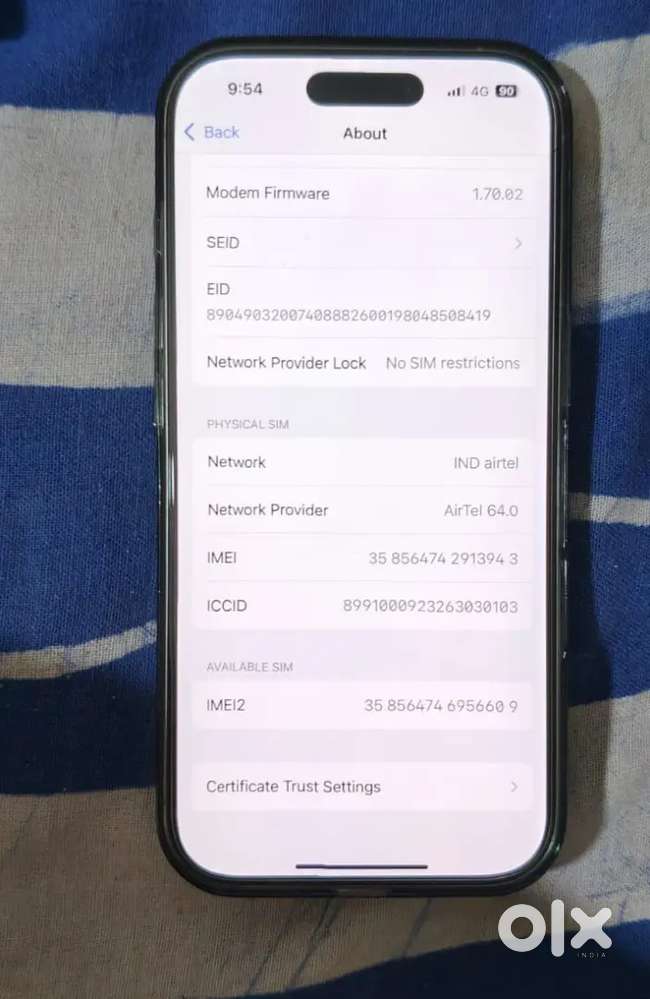 I phone 16 pro 256gb  battery health 93