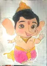 The drawing of little ganesha