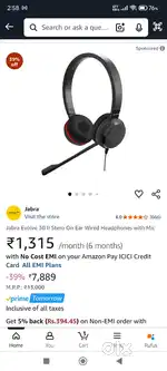 Jebra Evolve 30 Stero wired headphone
