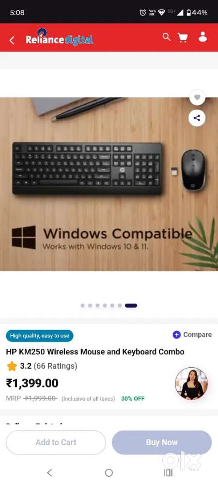 HP KM250 Wireless Keyboard and mouse combo