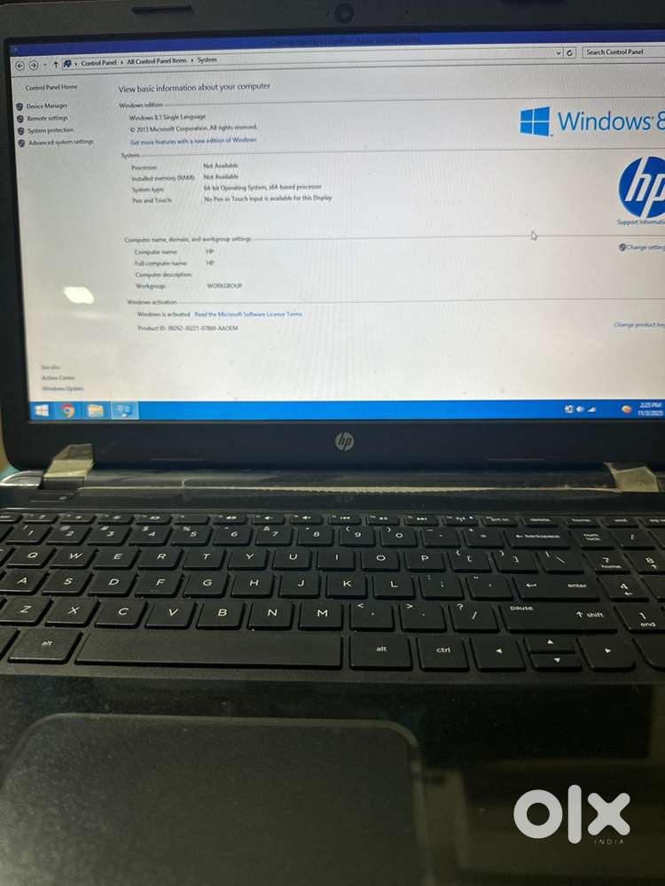 HP Laptop i3 500GB disk Windows 8