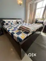 Good condition Queen size double box bed with 2 side tables for sale