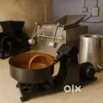 Diesel bhatti, deep fryer 300 ltr capacity, hydro dryer, dough machine