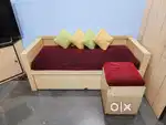 Multi-Functional Sofa Set with Storage + Wooden Center Table