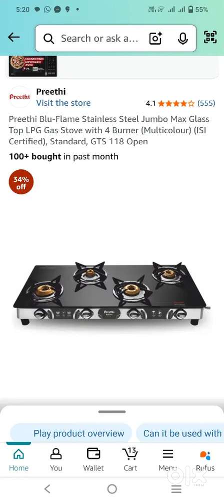 4 Burner gas stove