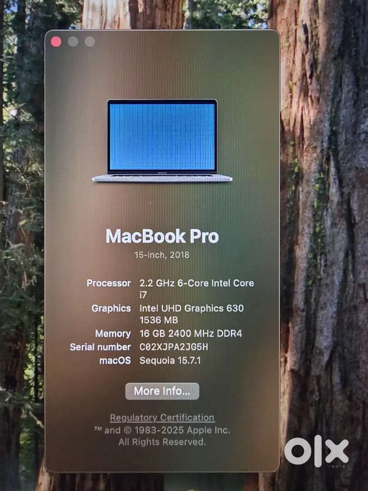 Macbook Pro 15-inch 2018