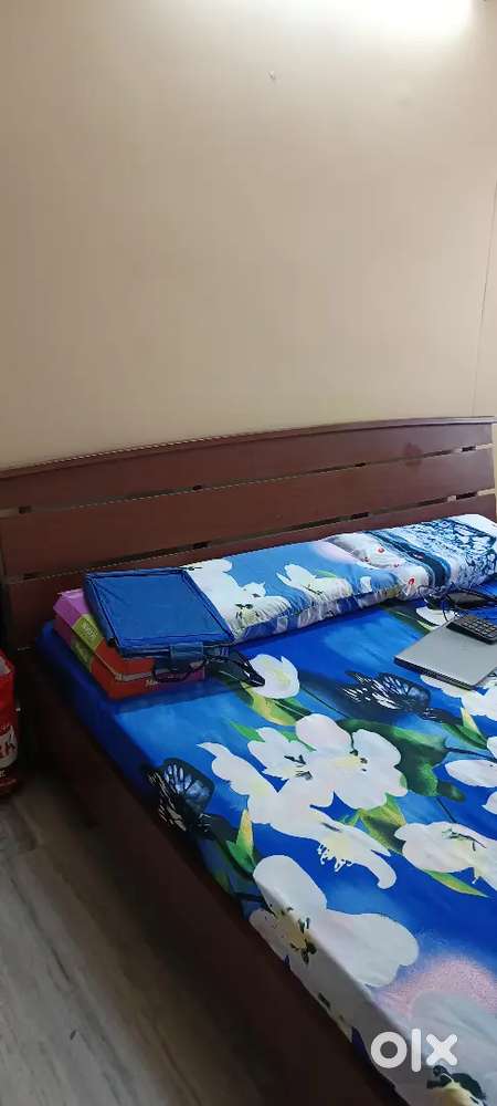 6/6 stylish spa, double cot bed with mattress, with storage rack bed.