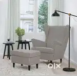 New Imported wing chair with ottoman