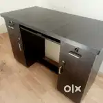 Sturdy Wooden Office/Study Table with Storage – Good Condition