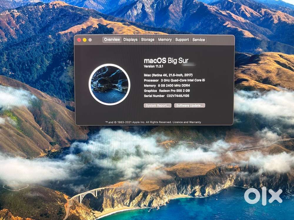 iMac (Retina 4k, 21.5 inch,2017) 3Ghz Quad-Core Inter Core 15