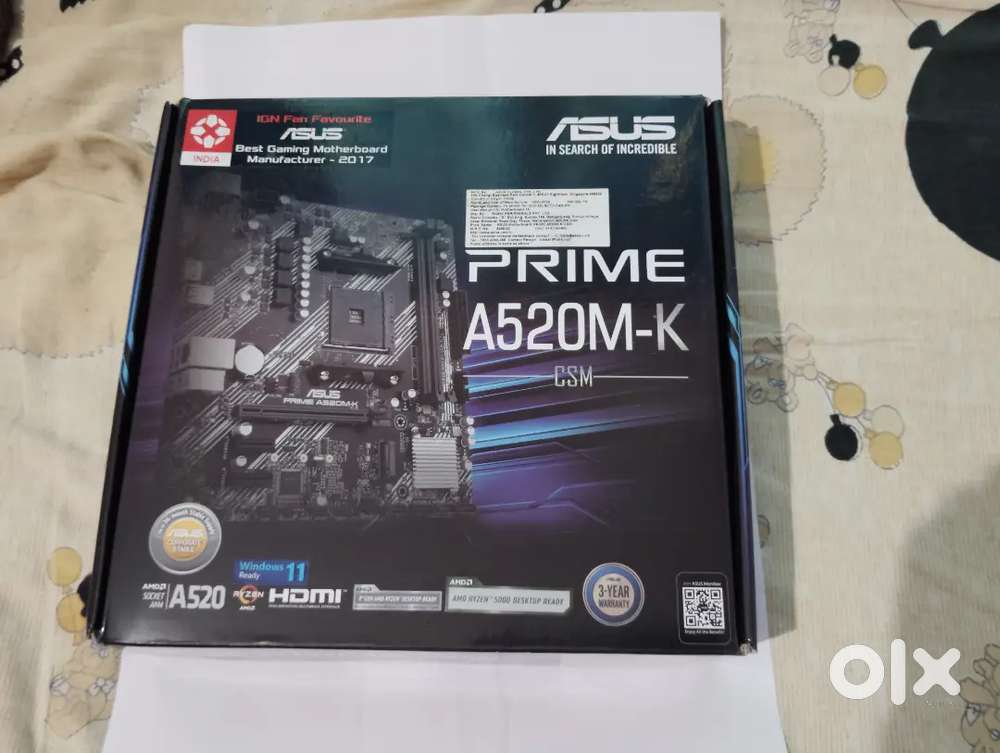 ASUS PRIME A520-K 6MOTHERBOARD WITH CABLE