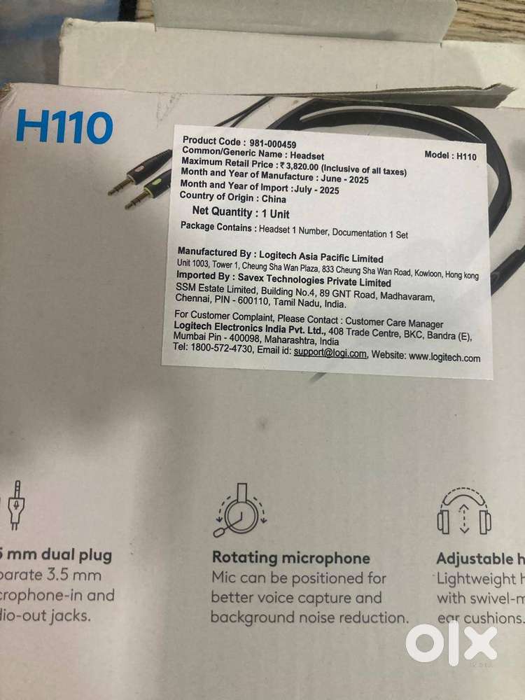 Logitech H110- Headphone Mic
