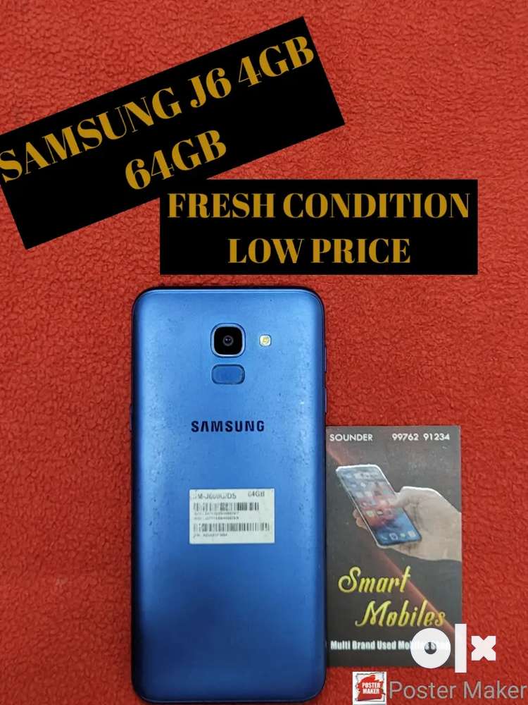 SAMSUNG J6 4GB 64GB MOBILE ONLY FRESH CONDITION
