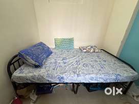 Rot Iron foldable double bed with mattress