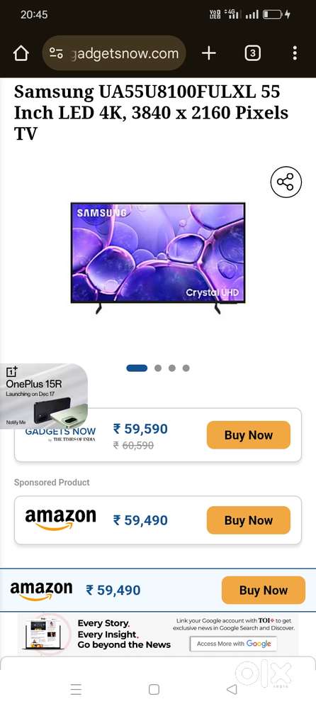 Samsung led tv 55 inches mrp 59000