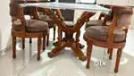 Sag wood dining table stand with complimentary glass
