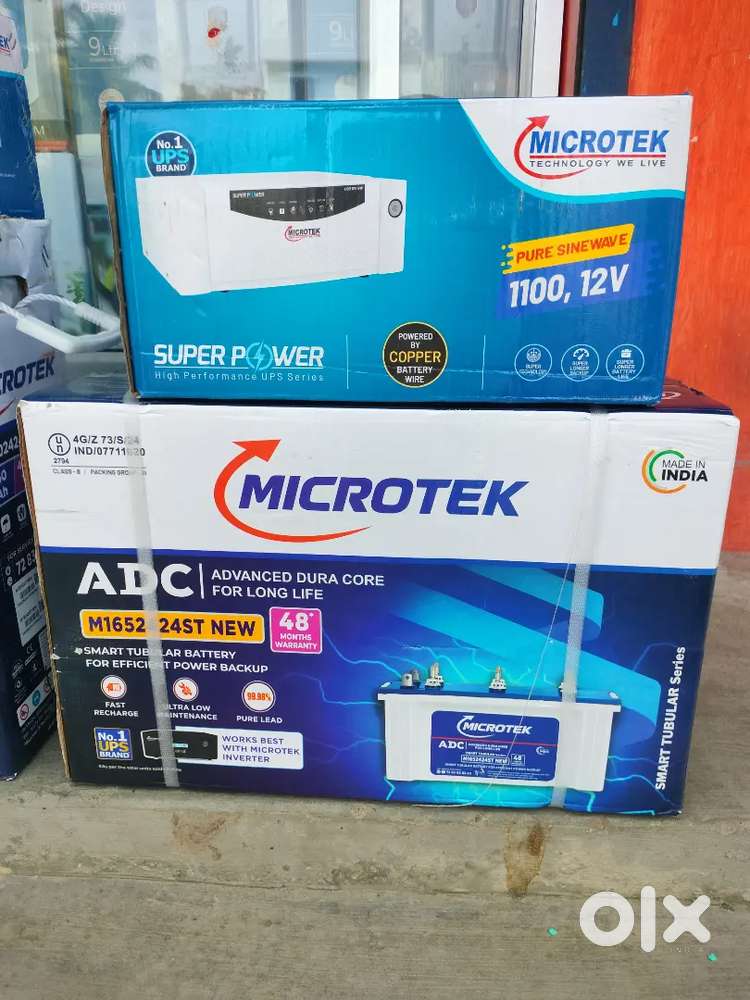 Microtek inverter battery 1100va/12dc & 100ah