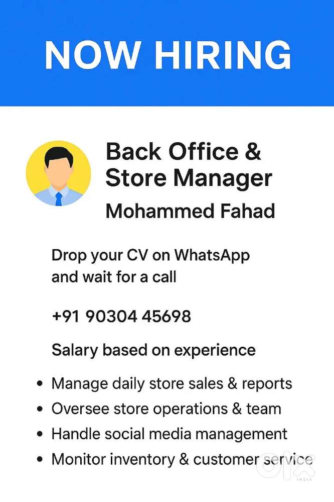 BACK OFFICE & STORE MANAGER
