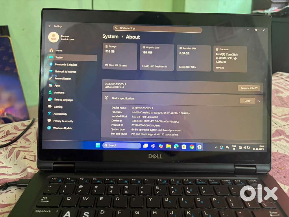 8gb ram / 128gb graphic memory laptop in excellent condition