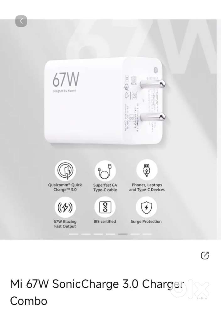 Mi 67W Power Adapterfor