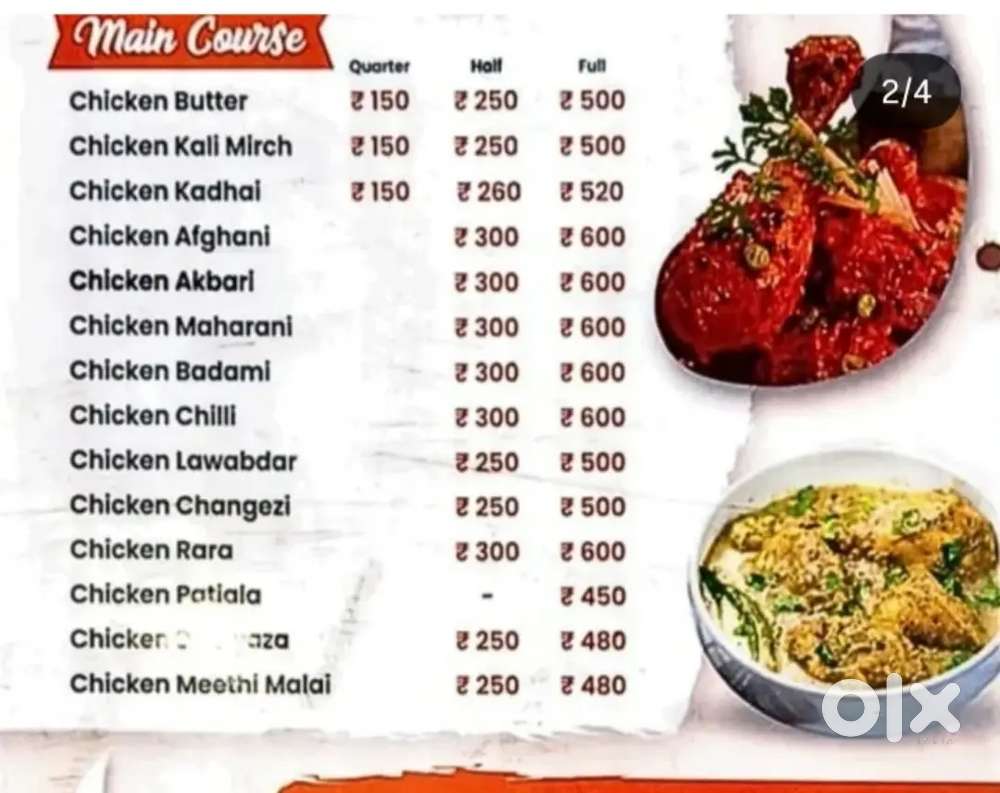 Urgent requirement for main course chief