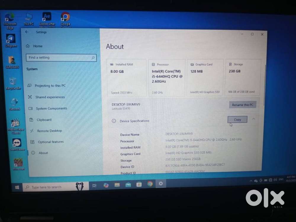Dell Latitude E5470 i5 6 gan