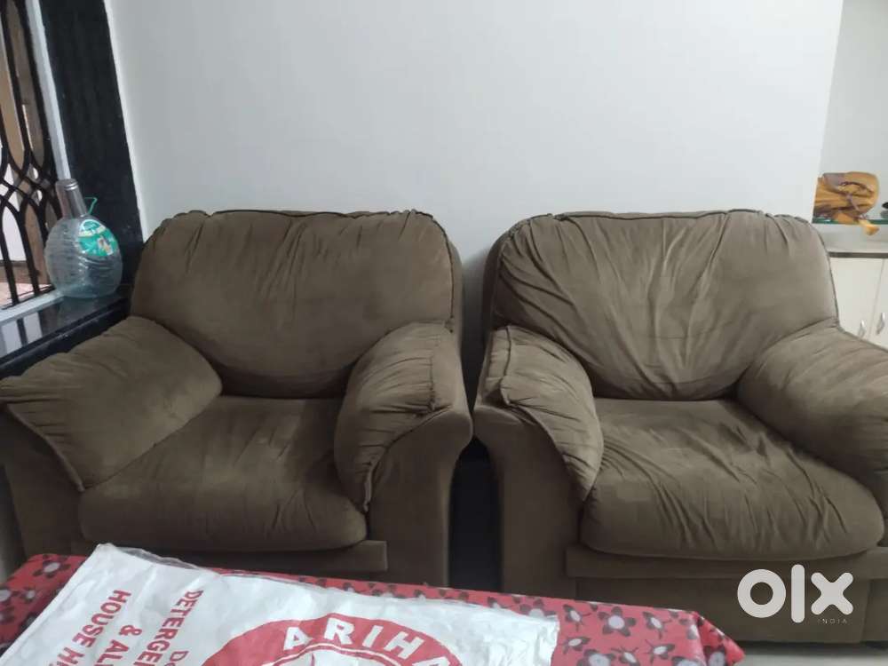 Malaysian fabric 2 big single seater sofa