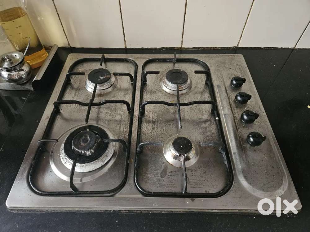 Hob Top Stove, 4 Burners, Stainless Steel