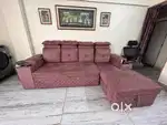 5-Seater L-Shaped Sofa Cum Bed with Storage