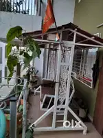 Three seater Steel Swing with Full cushion with side Loads