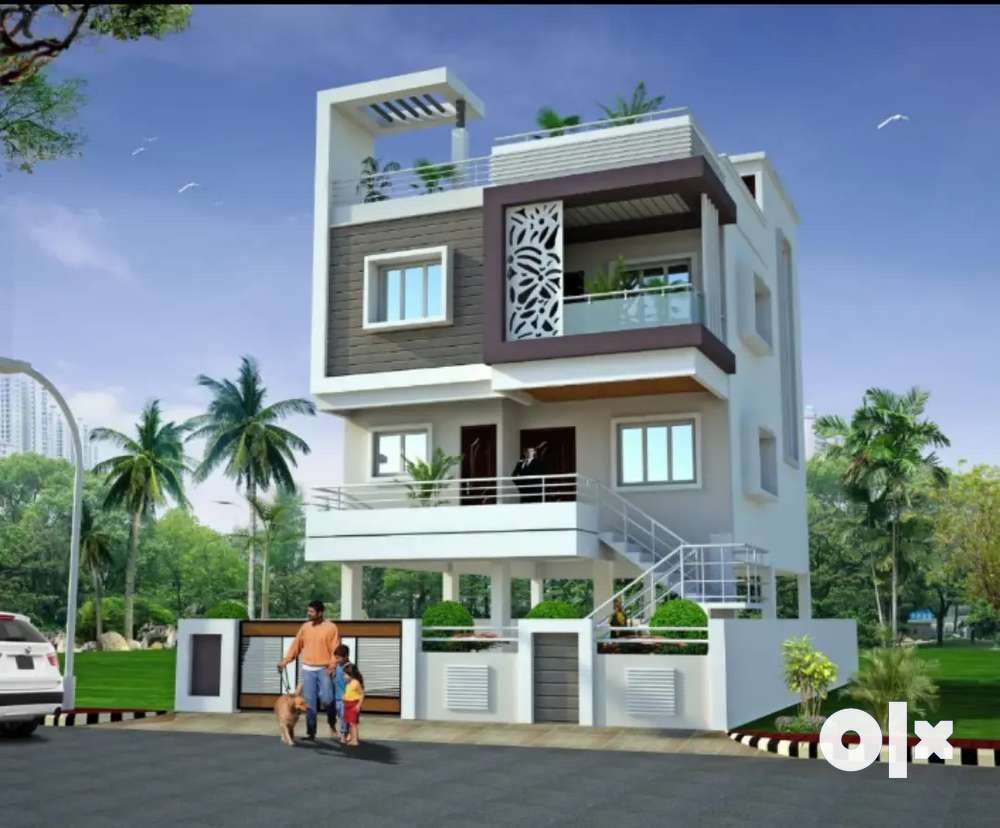 3 bhk independent specious villa with ground floor parking with pop.