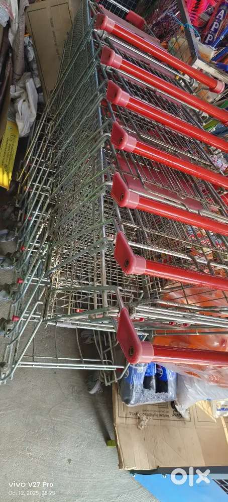 Super market racks and trolley