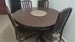 Wooden round dinning table & chairs