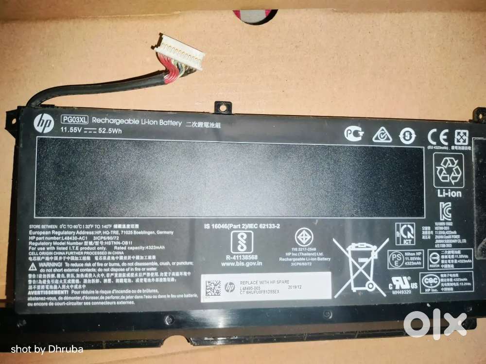 Original HP PG03XL Laptop Battery – 11.55V / 52.5Wh – Fully Functional