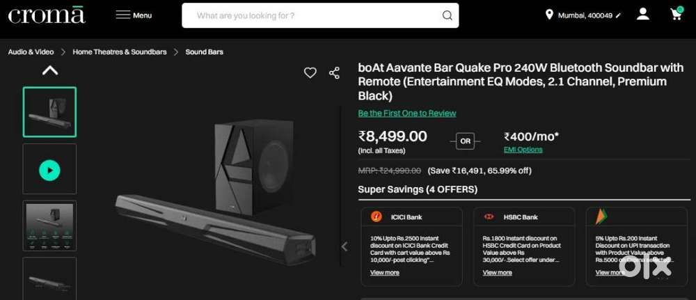 boAt Aavante Bar Quake soundbar