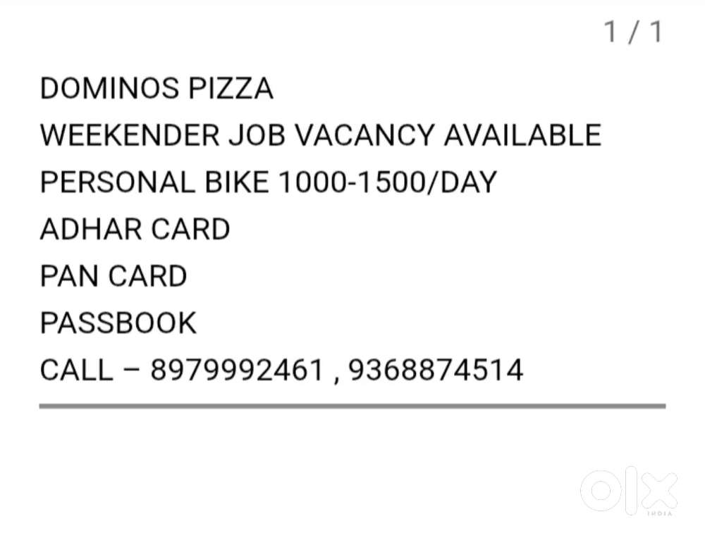 Vacancy available for Delivery executive