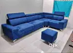 Simple model L sofa set and one puffy