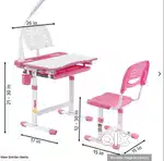 Alex Daisy Adjustable Kids Desk with Chair and Table Lamp(3light Mode)