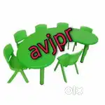 New play school furniture half moon table with chairs kindergarten