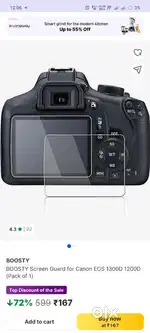 A decent canon 1300d dslr ready to sell