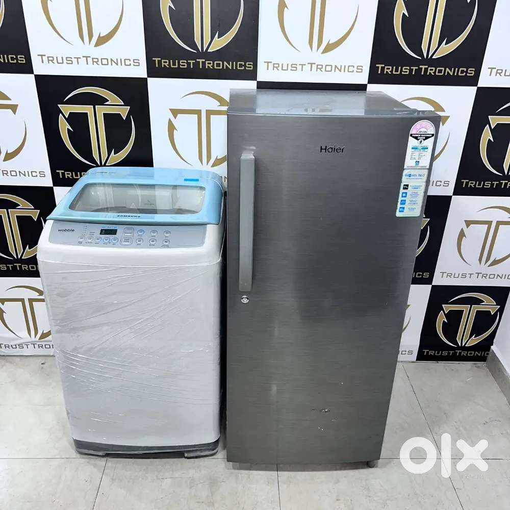 Combo of haier Single door Fridge & Samsung top load washing machine